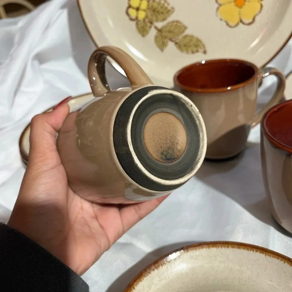 Vintage Yamaka Stoneware Buttertree Dish Set for 3 - Picture 4 of 8